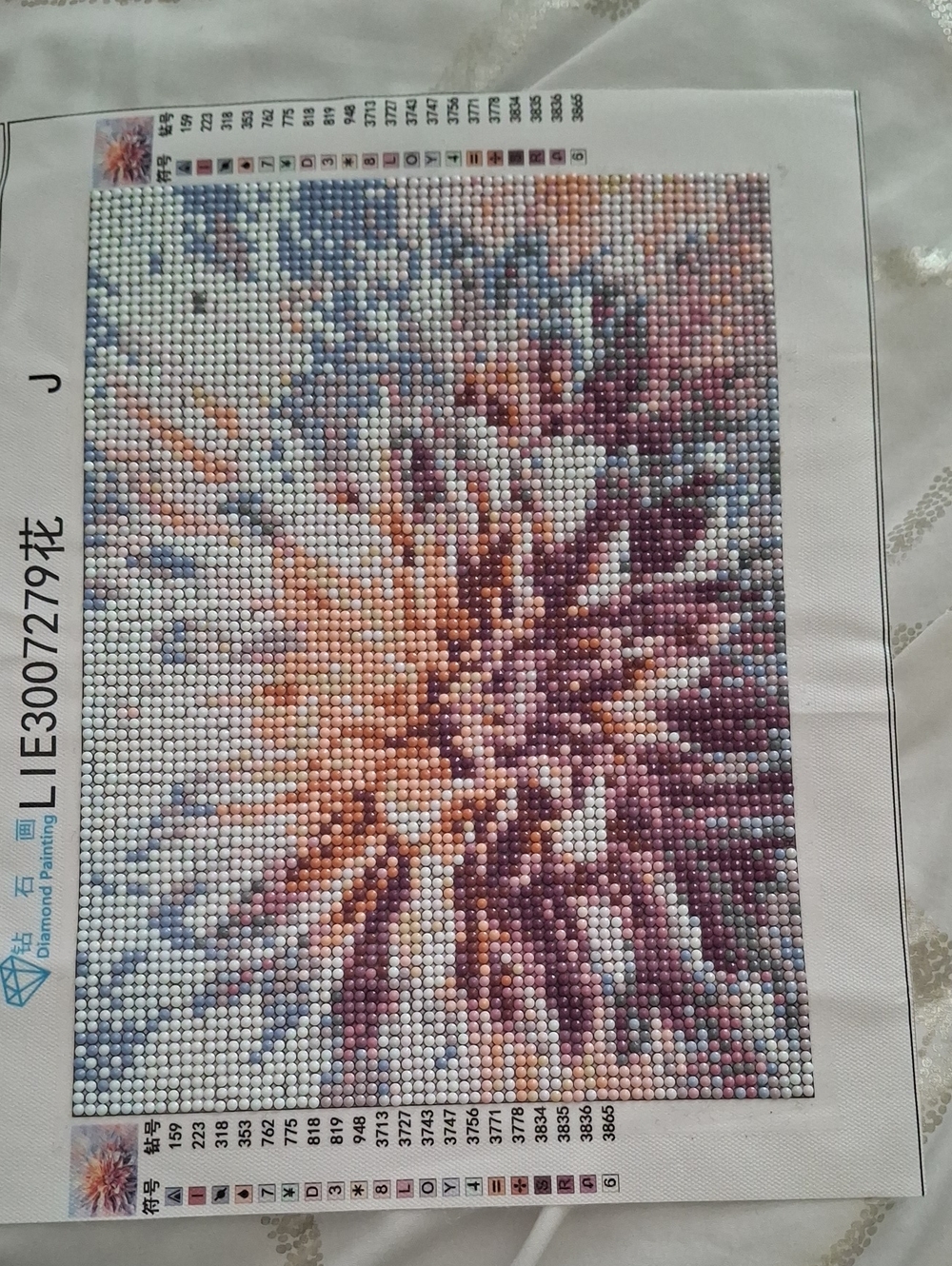 Diamond Painting Floral Burst Mosaic - Peach, Lavender, Blue